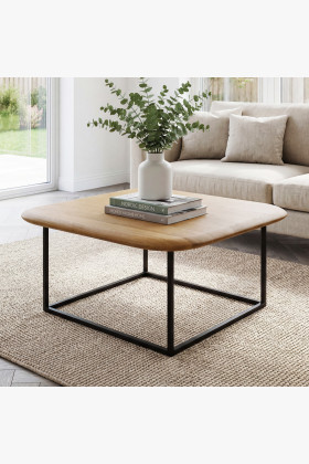 Quadratischer Couchtisch Eichenholz 75x75 cm mit